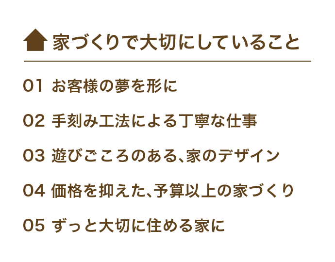 家づくりで大切にしていること